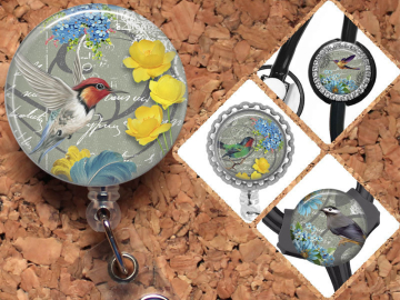 Bird Badge Reel, Retractable ID Holder, Lanyard, Badge Pull, Card Holder, Carabiner, Stethoscope Tag, The Badge Patch, Mylar