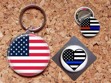 Patriotic Key Chain, Magnet, Police Key Chain, Fireman Pin, Refrigerator Magnet, Key Ring, Brooch Pin, Fridge Magnet, Key Holder, Support