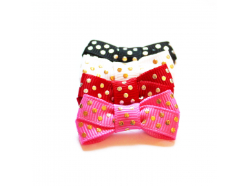Small Dog Hair Bows - Metallic Dots
