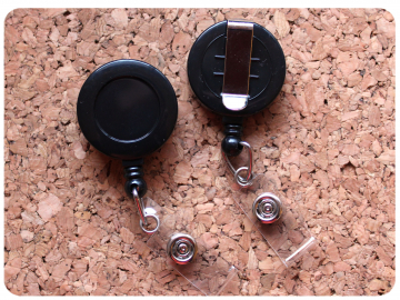 Standard Black Badge Reel with Belt Clip